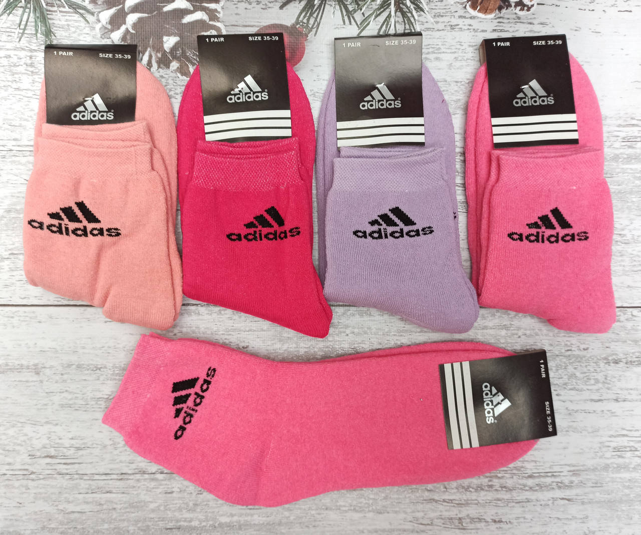 

Носки женские махра adidas, р.35-39, Разные цвета