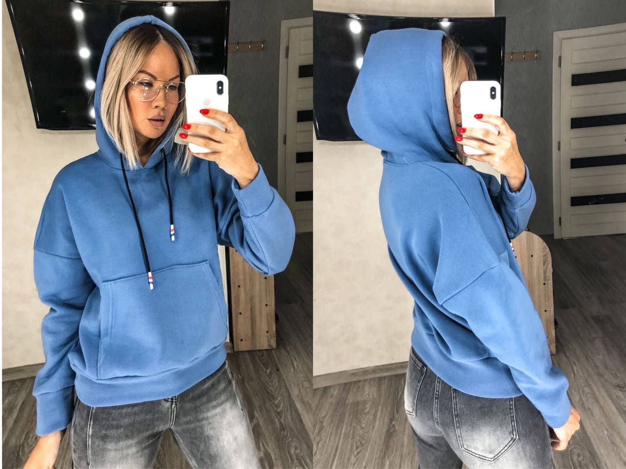 

Теплый женский худи с капюшоном 15-760