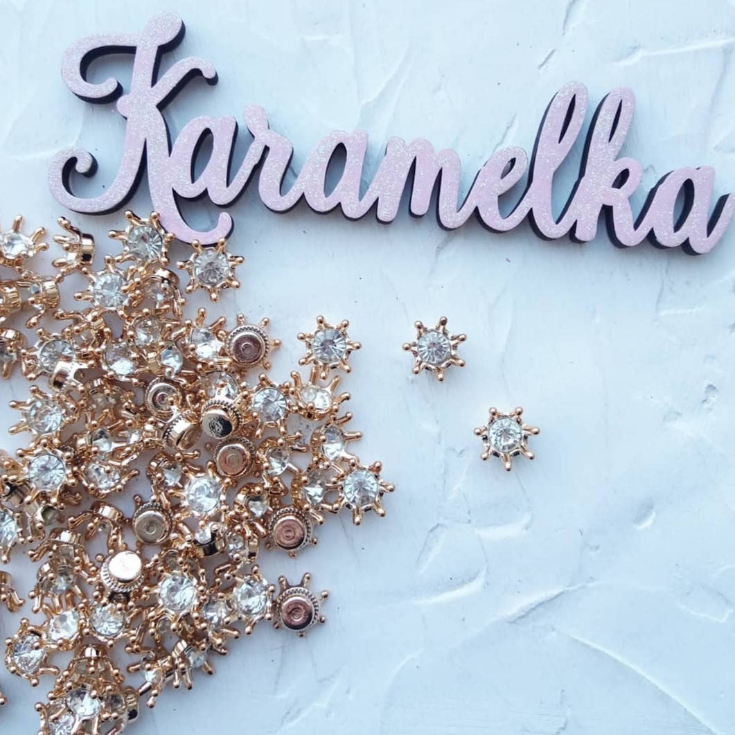 

Міні декор КОРОНА З КАМІНЧИКОМ ЗОЛОТА, 1.5*0.8СМ