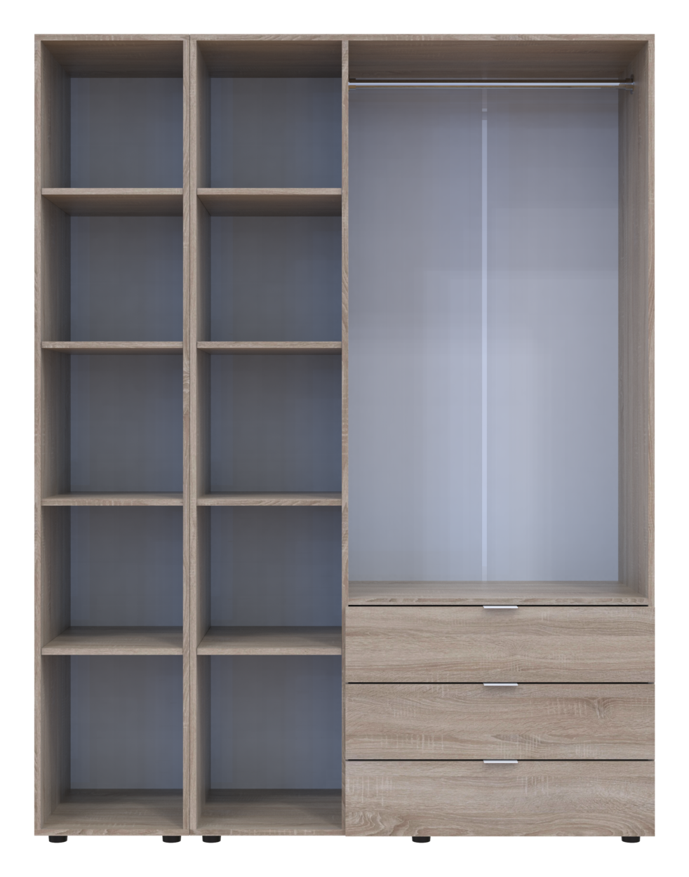 Шафа для одягу Doros Гелар Дуб сонома 3ДСП/Дзеркало 155х49.5х203.4 (42002159) 4