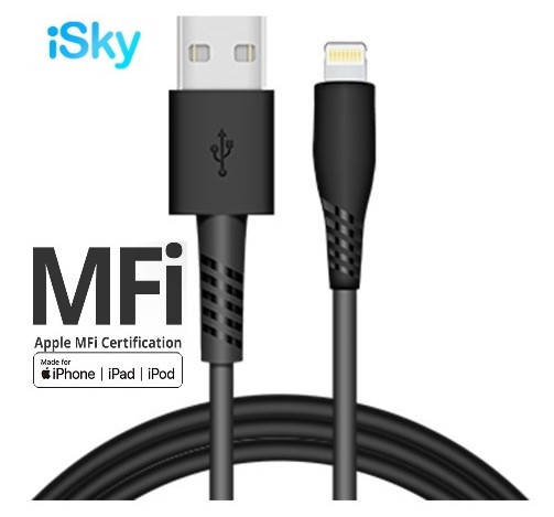 

Кабель Lightning Snowkids iSky X series 200 см 2 м для iPhone MFI iPad iPod, Черный