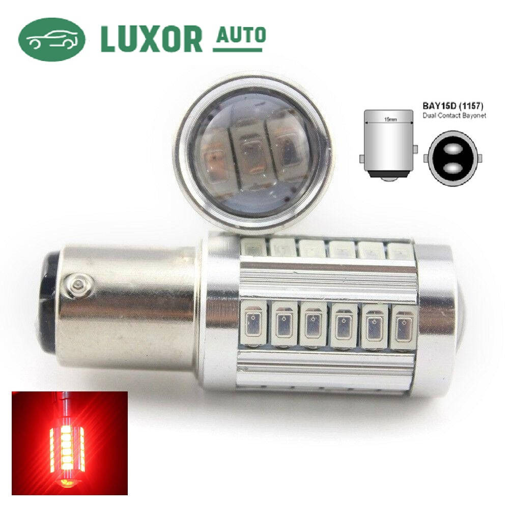 

Двухконтактные автомобильные LED лампы 33SMD 1157, P21/5W, BAY15D, 10-50 Вт, Красный