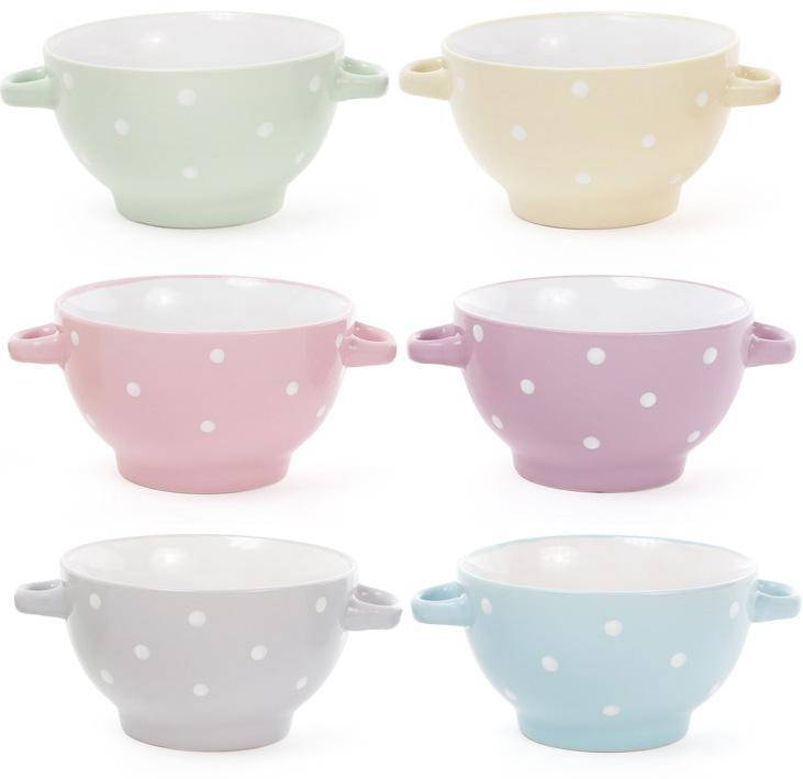 

Пиала керамическая с ручками "Цветной горох" пастель 500мл