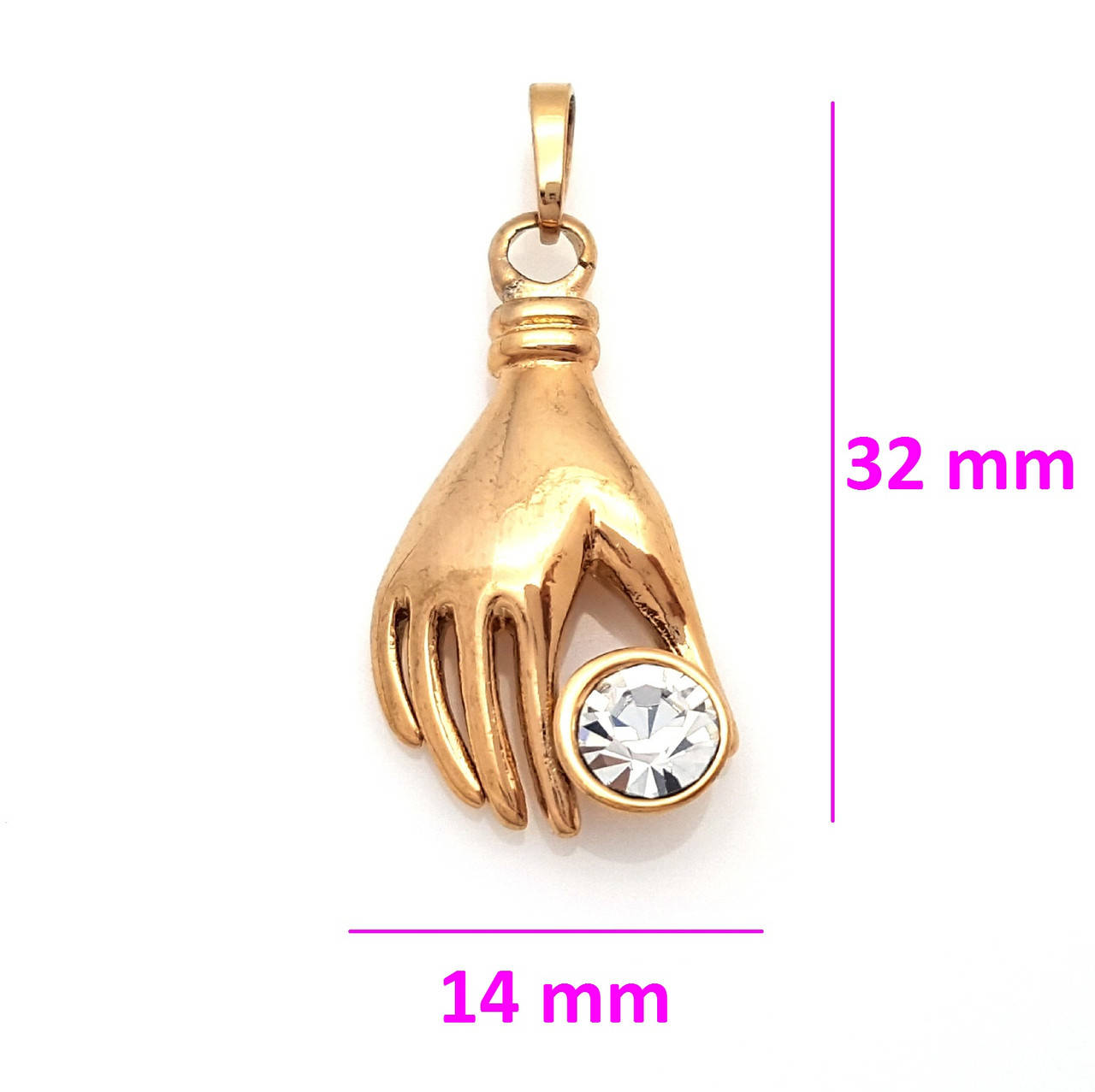 

Кулон позолота Xuping, Рука с цирконием, 18К