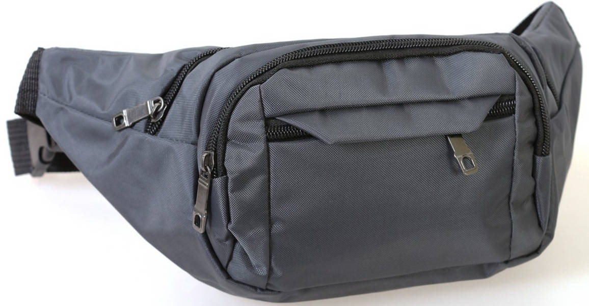 

Сумка-бананка на пояс цвета графит Summers Q003-11, Темно-серый