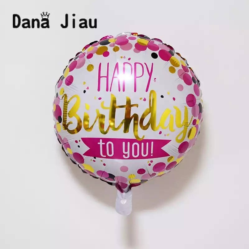 

Шар фольгированный круг Happy Birthday 45см Китай