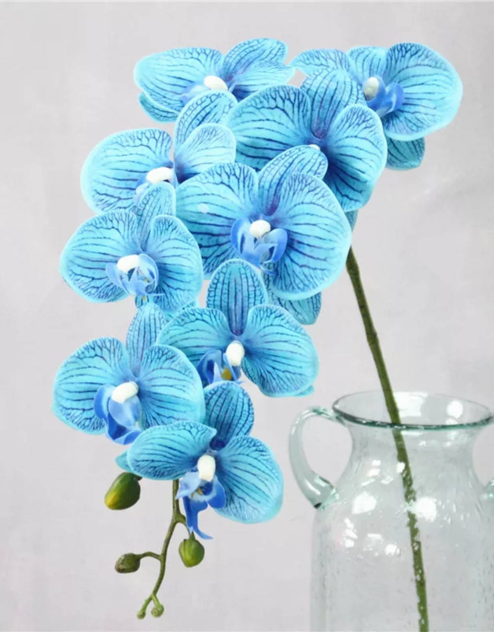 

Латексная орхидея Премиум класса на 9 цветков ,голубая с прожилками, Голубой