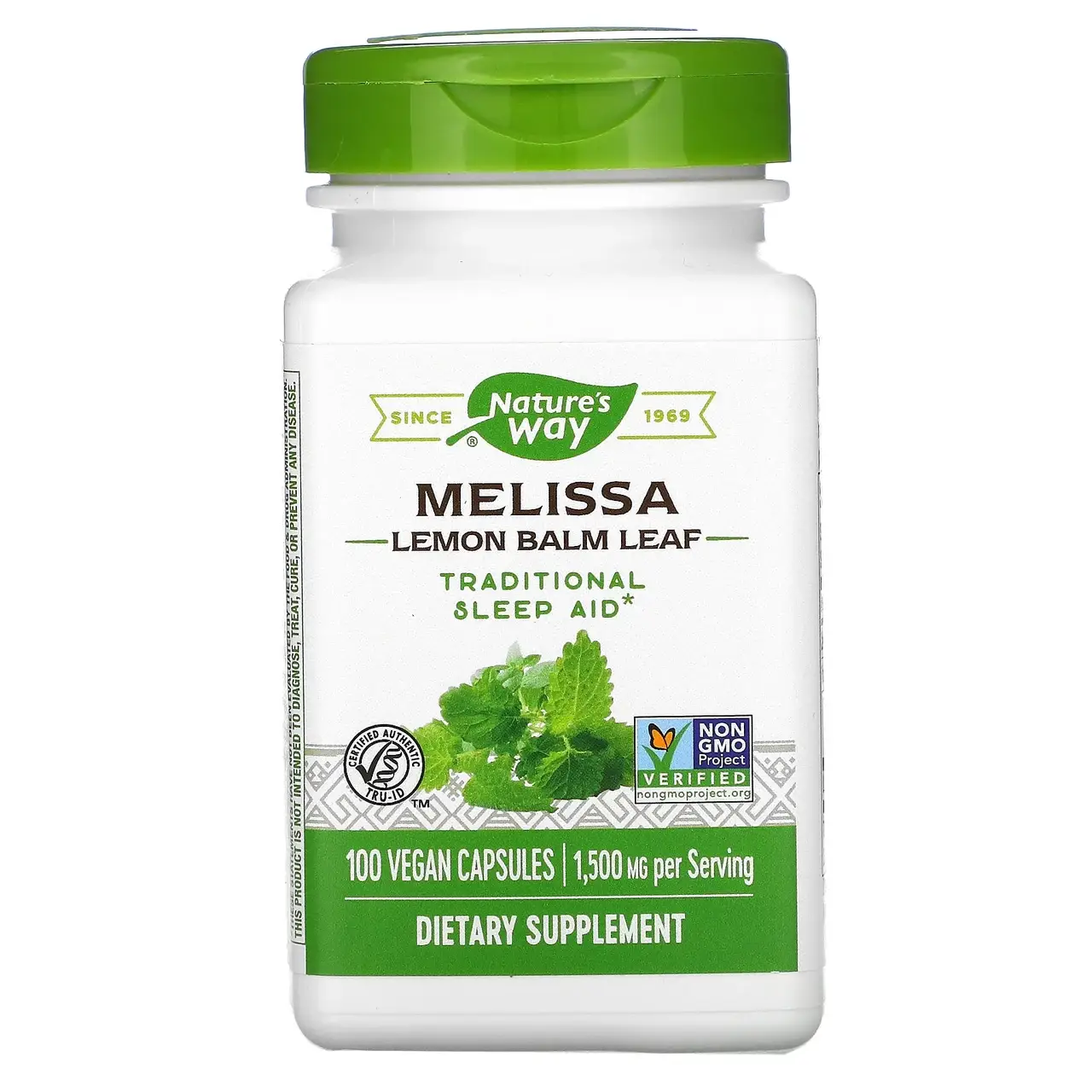 

Natures Way, Melissa, Lemon Balm Leaf, 1,500 mg, 100 Vegan Capsules