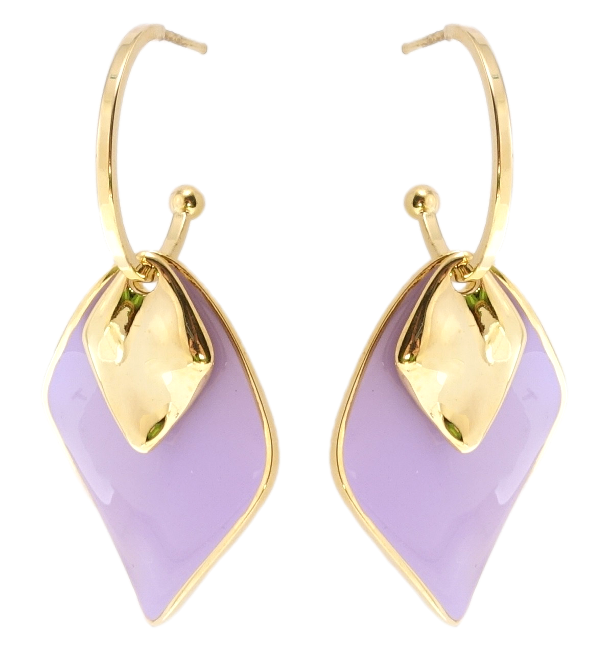 

Серьги Xuping JEAN GOUJON Позолота 14K игла серебро 925 гвоздики (пусеты) "Ромбовые подвески с сиреневой