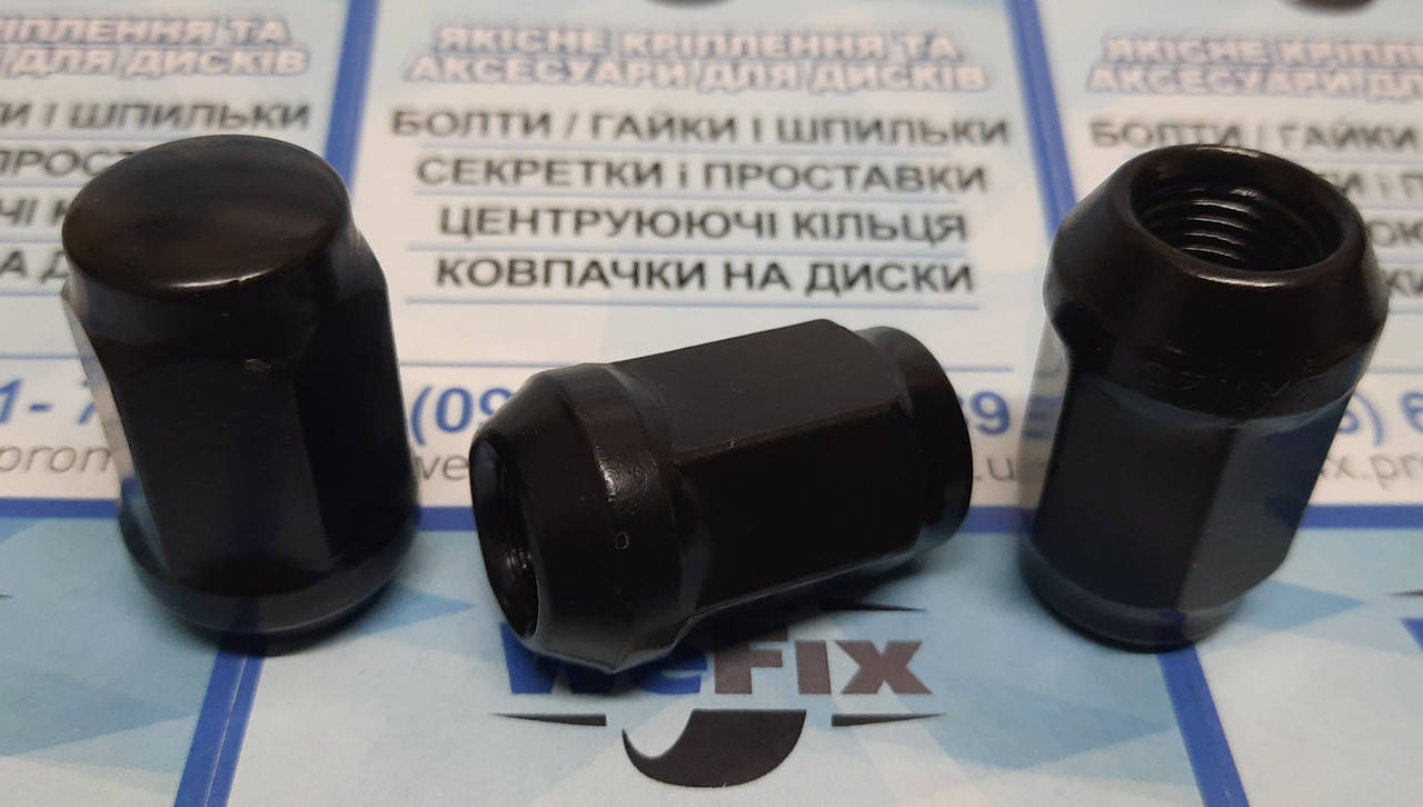 

Гайка колесная М12х1,25х35 конус кл.21 черная