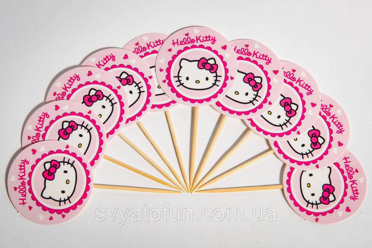 

Топперы для кексов Hello Kitty 10шт/уп