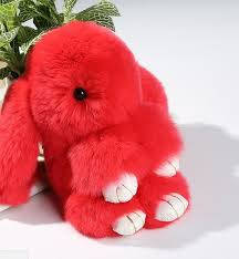 

Брелок меховый Кролик Rex Fendi, Красный