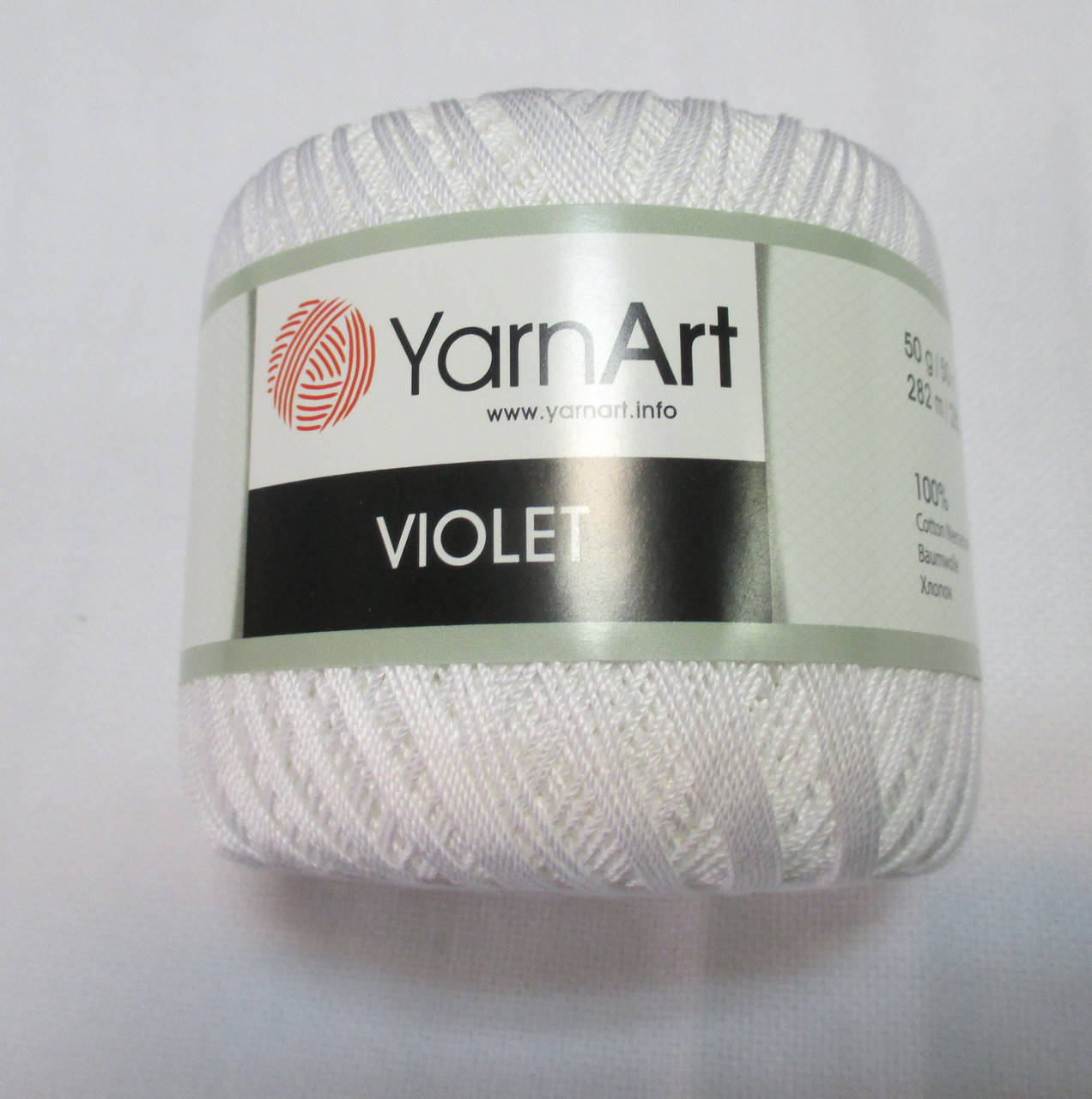 

Пряжа нитки для вязания хлопковые Виолет Ярнарт Violet YarnArt 100% бавовна біла № 1000, Белый