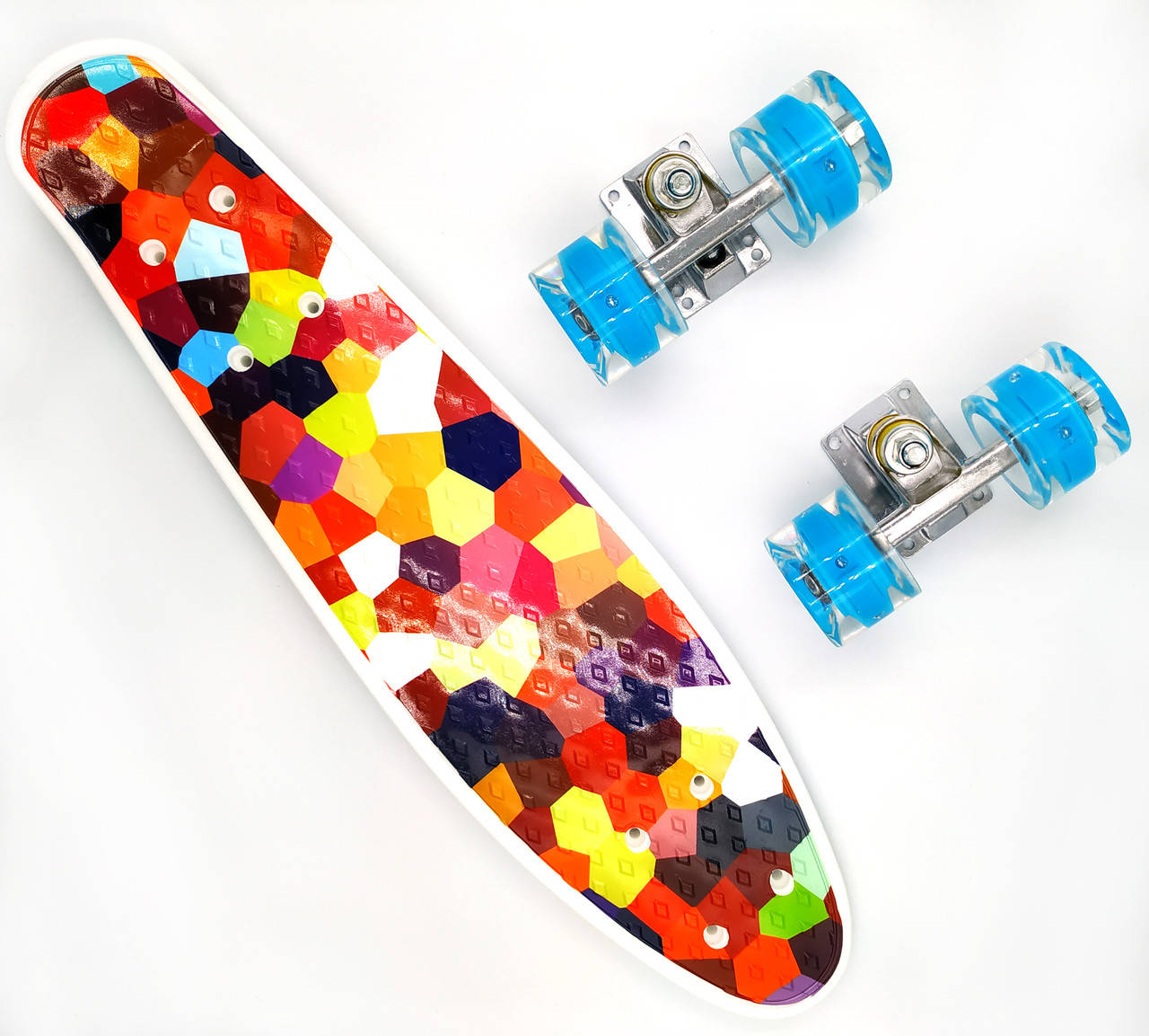 

Пенни борд со светящимися колесами Best Board Мозаика, Разные цвета