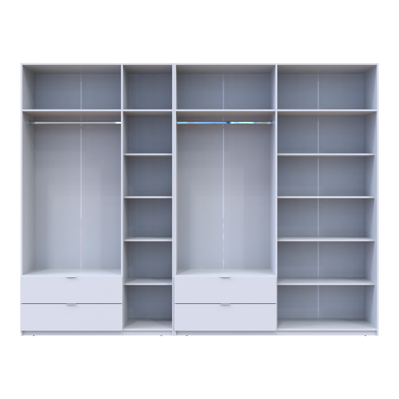 Розпашна Шафа для одягу Doros Лукас Білий 3+4 ДСП 315х50х240 (42005134) 5