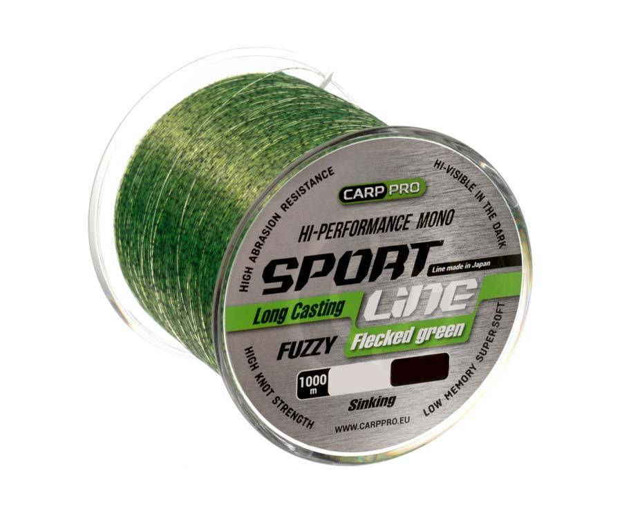 

Карповая леска Carp Pro Sport Line Flecked Green 1000м 0.310мм, Зелёный