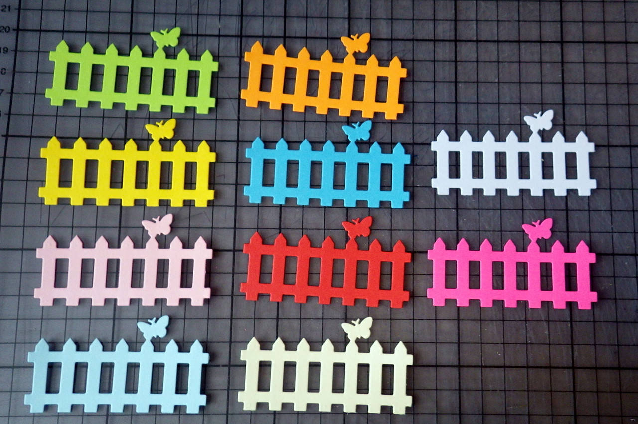 

Вырубка из картона. Забор, 42х72 мм