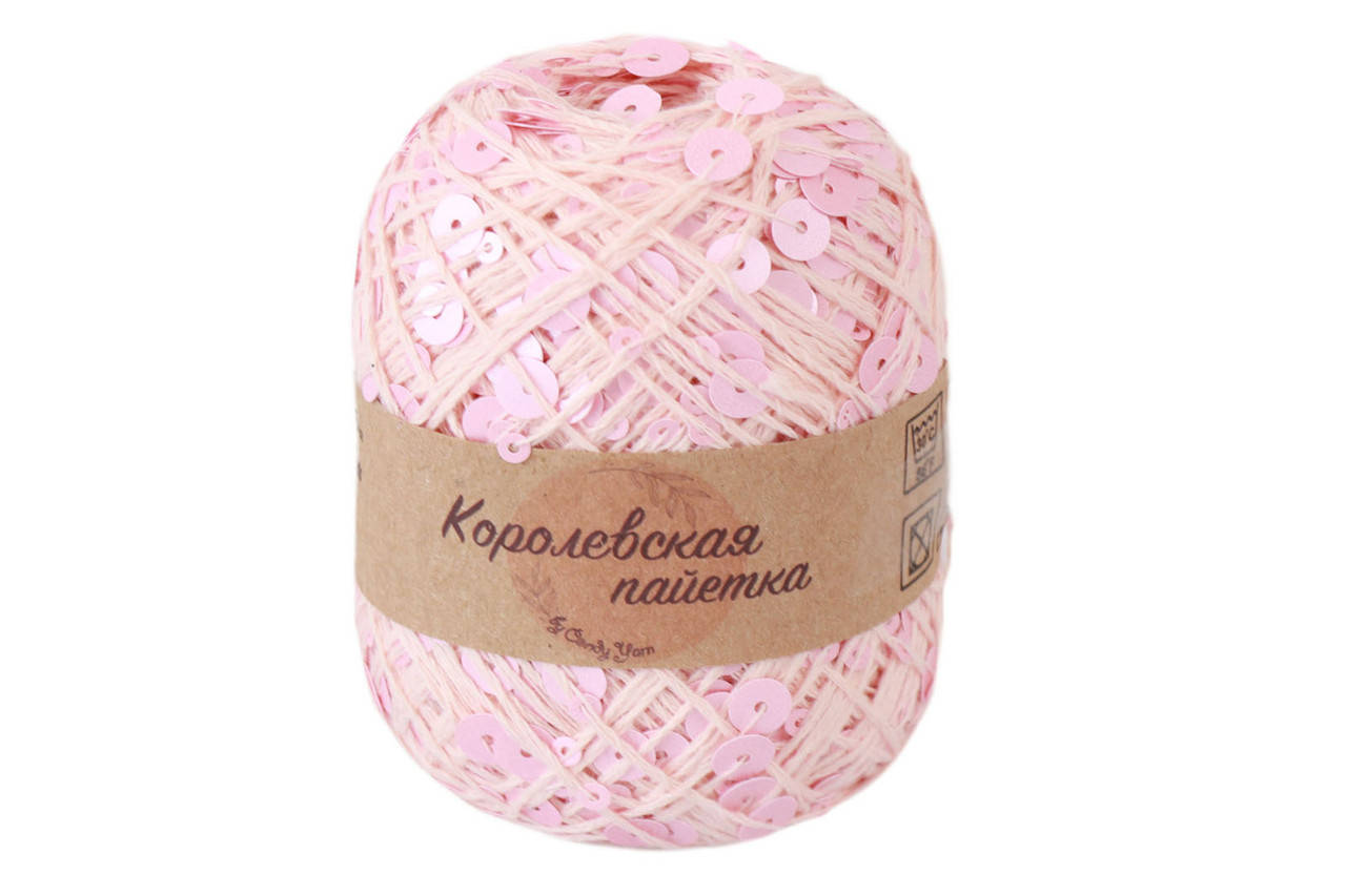 

Candу Yarn "Королевская пайетка", Пыльный розовый, 3мм+6мм