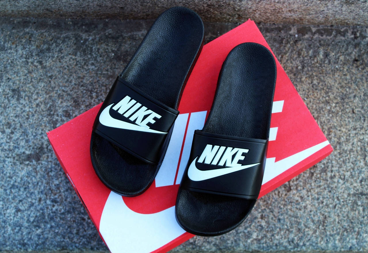 

Мужские Nike сланцы тапочки шлепанцы черные, Черный