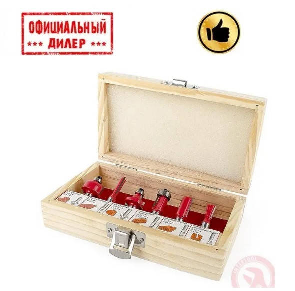 

Набор фрез по дереву 6 ед. INTERTOOL HT-0072