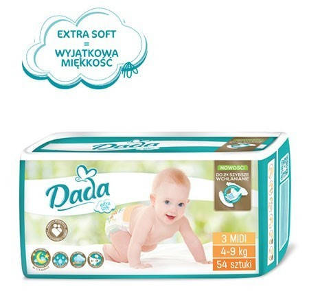 

Подгузники DADA extra soft 3 MIDI (4-9 кг.) 54 шт., Белый