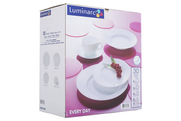

Сервиз столовый LUMINARC EVERYDAY, 30 предметов, Белый