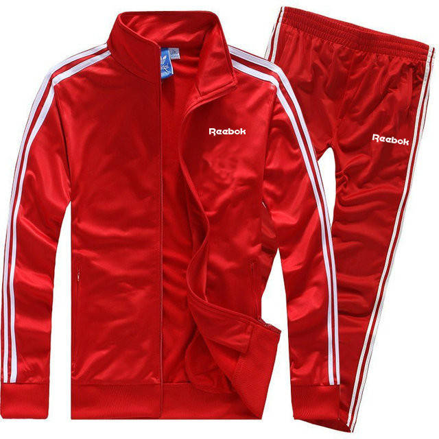 

Тренировочный костюм Reebok красного цвета с лампасами (Рибок), Красный