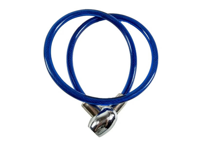 

Велосипедный замок "бочка", 2 ключа, 10x800 мм синий