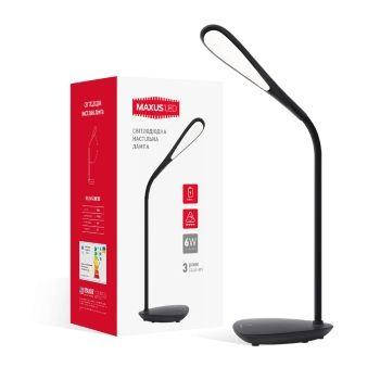 

Настільна лампа Maxus DKL 6W (акумулятор, діммінг) чорна еліпс, Черный