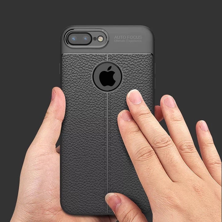 

Чехол «кожаный» + стекло противоударное для Iphone 7 / 8 ультратонкий черный