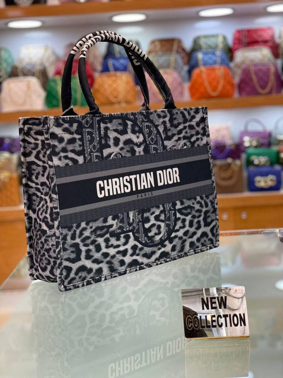 

Женская сумка шопер С.Dior (Кристиан Диор шоппер) леопард, Черный