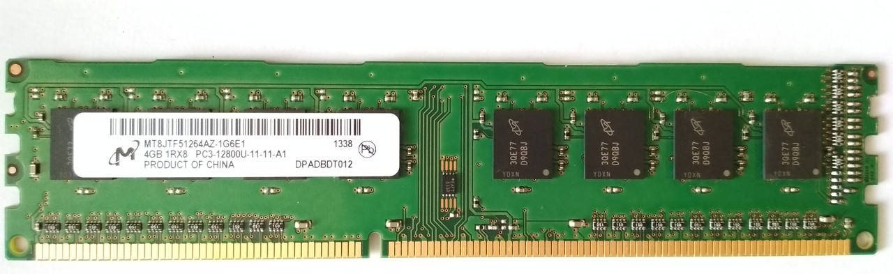 

4GB DDR3 1600MHz Micron PC3 12800U 1Rx8 RAM Оперативная память