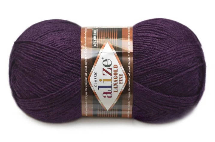

Alize LanaGold Fine, Сливовый №111, Фиолетовый