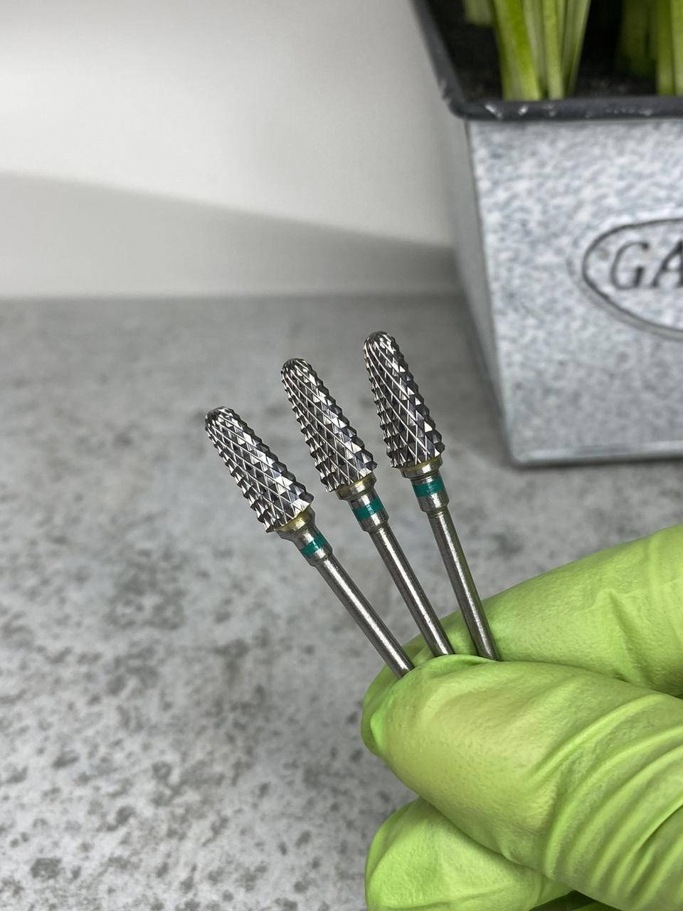 

Твердосплавная фреза для снятия покрытия Конус зеленая (ТВС для маникюра), Зелёный