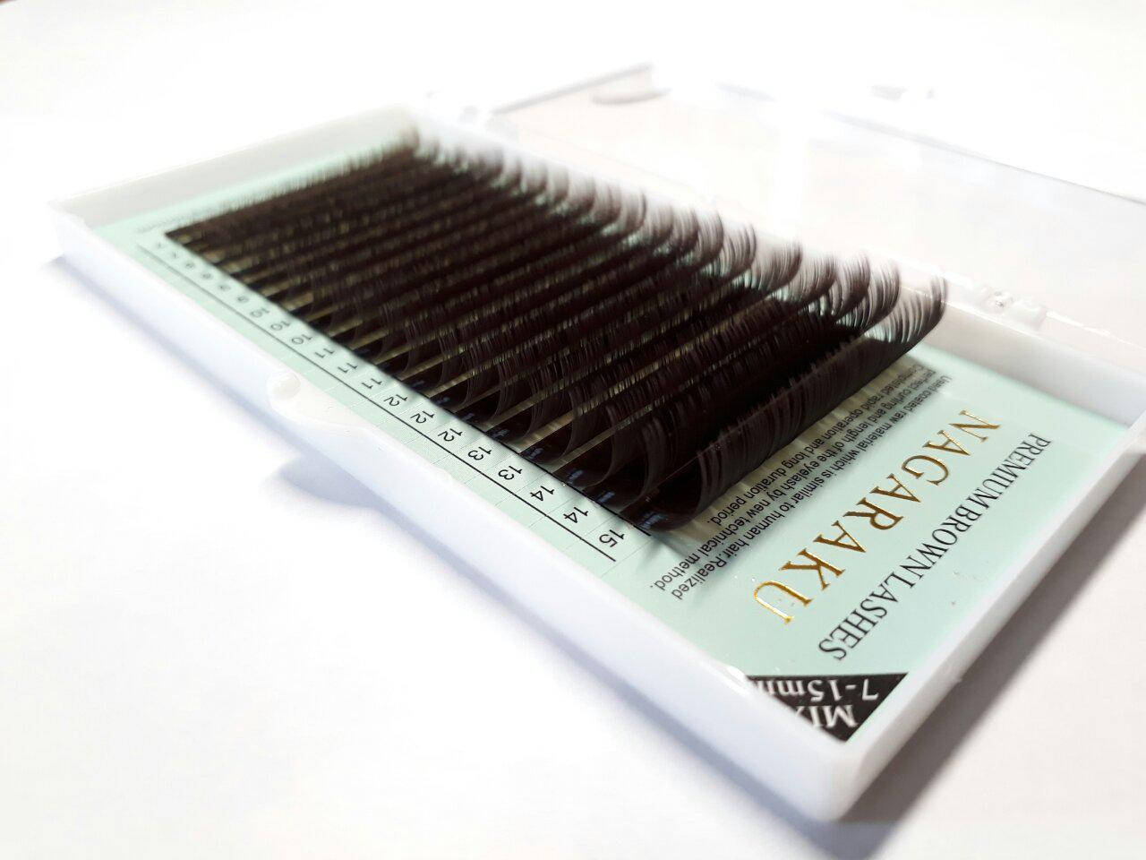 

РЕСНИЦЫ ТЁМНО-КОРИЧНЕВЫЕ NAGARAKU MIX 0,1D 7-15