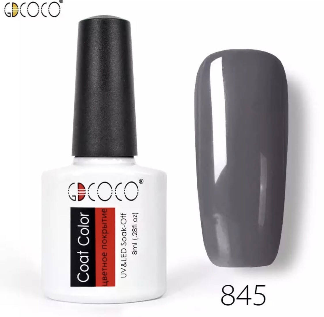 

Гель-лак GDCOCO 8 мл, №845 (темный, серый)