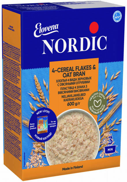 

Хлопья 4 вида зерновых с овсяными отрубями Nordic 600 г