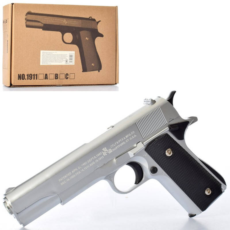 

Пистолет игрушечный 1911A 22 см, Разные цвета