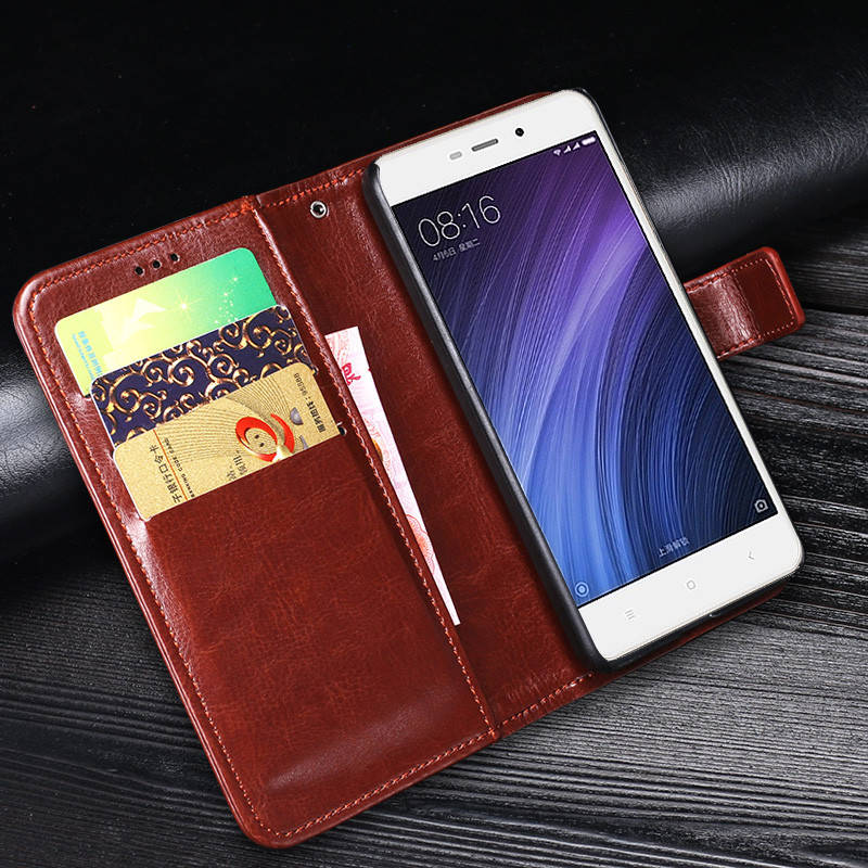 

Чехол Idewei для Xiaomi Redmi 4A книжка кожа PU коричневый