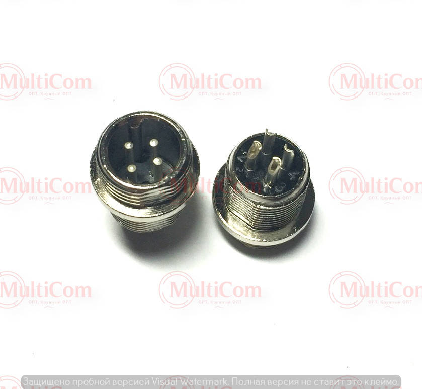 

01-06-009. Штекер MIC 334 mini монтажный, 4pin, диам.-12мм