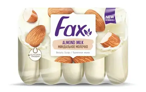 

Мыло твердое Fax Мигдальное молочко, 5*70 г (экопак) факс