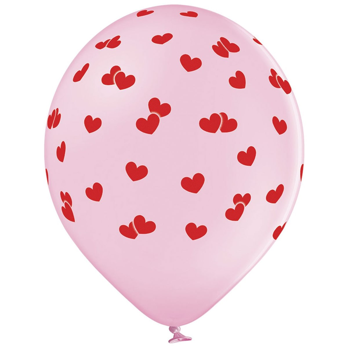 

Латексный шарик BELBAL 12"(30 см) Сердечки красные маленькие на розовом, Персиковый