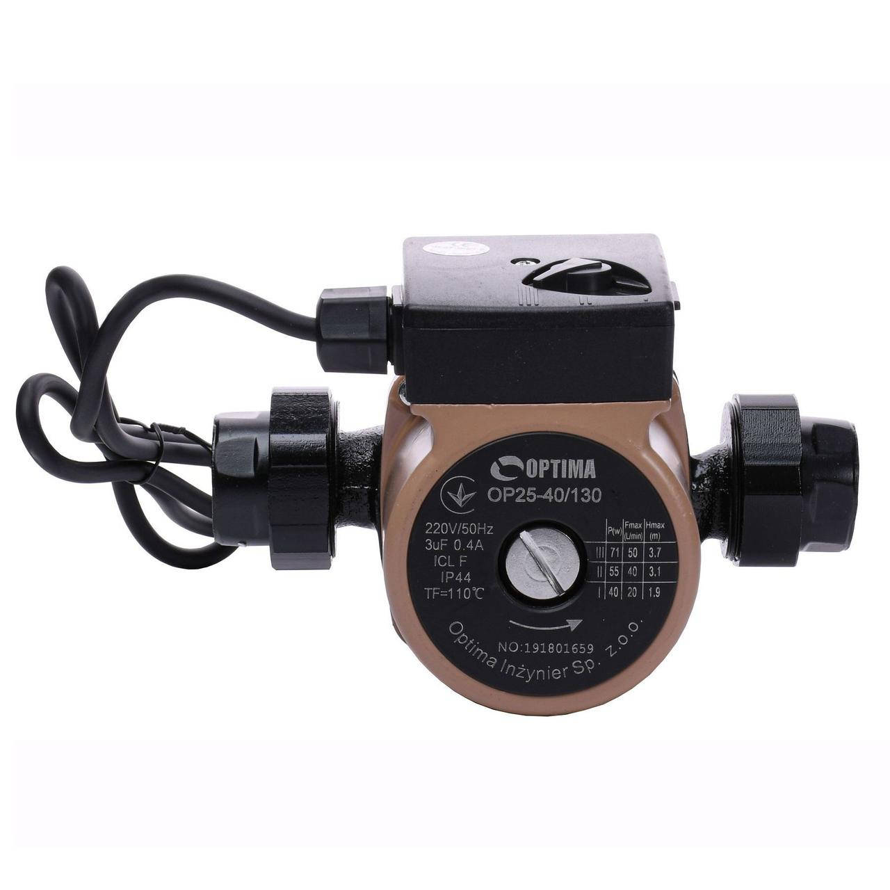 

Циркуляционный насос Optima OP25-40 130 мм + кабель с вилкой