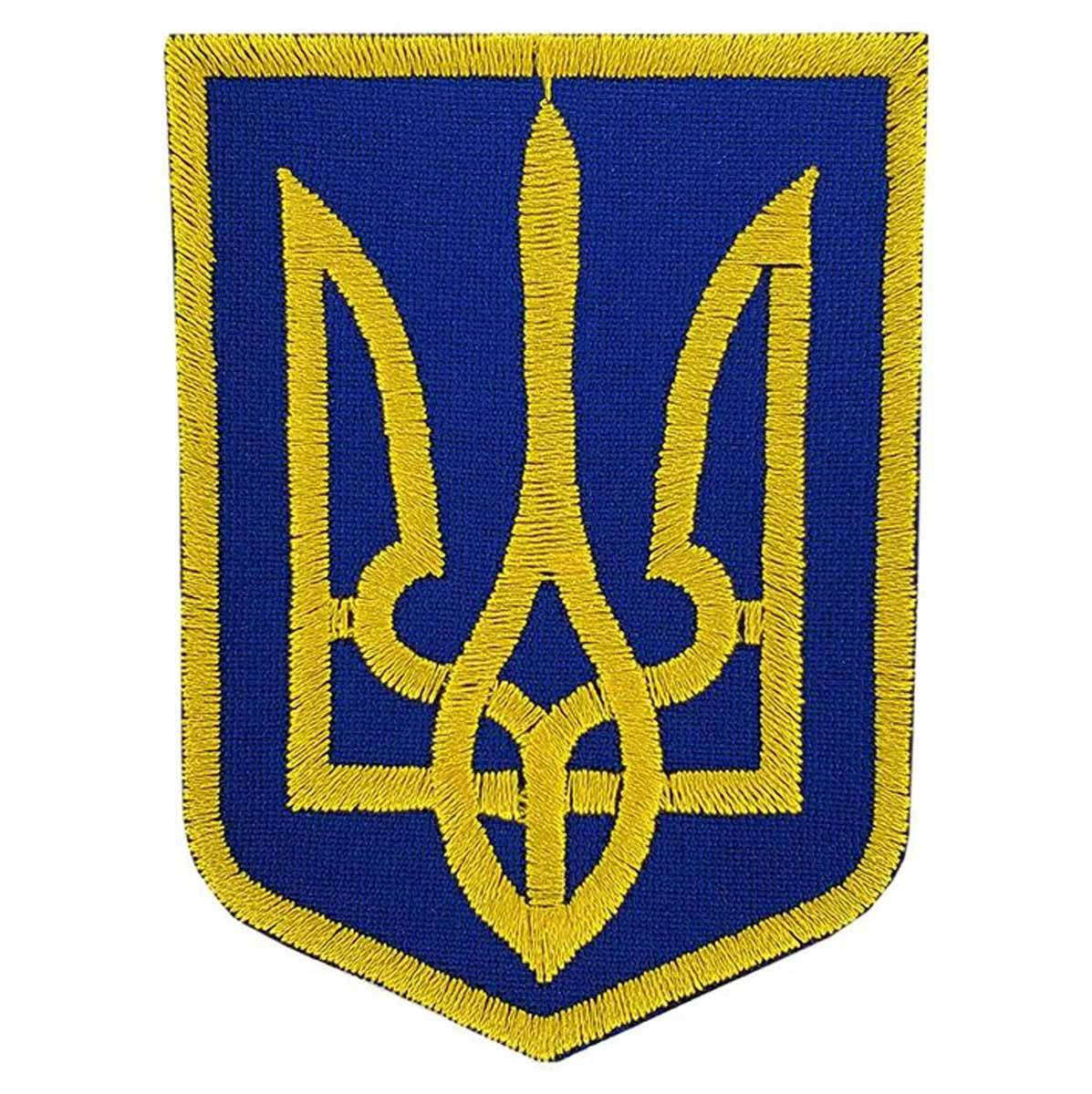 

Нашивка Тризуб жовтий на синьому 5,5 * 7,5 см