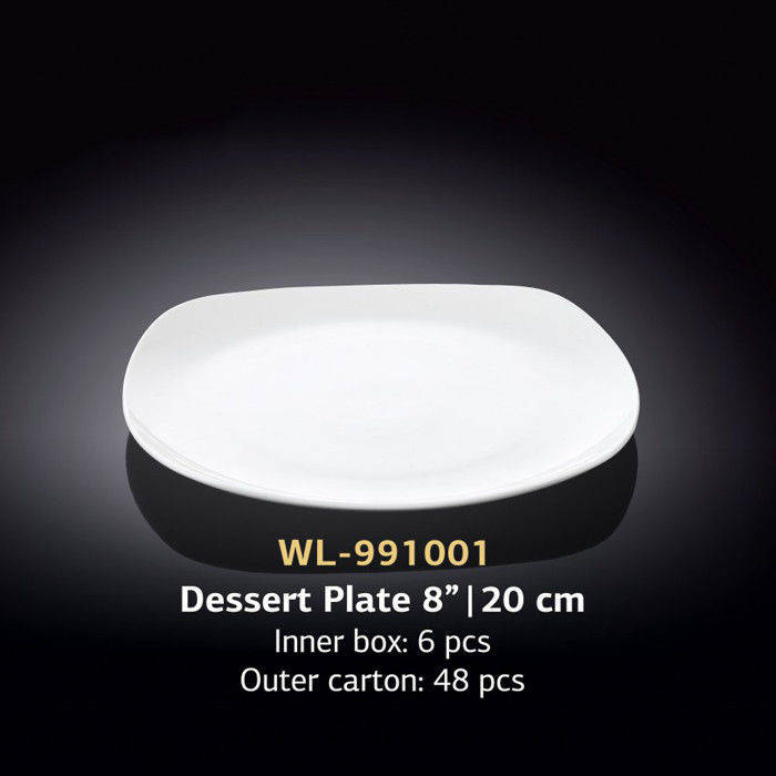 

Тарілка порційна квадратна Wilmax WL-991001 20 см, Белый