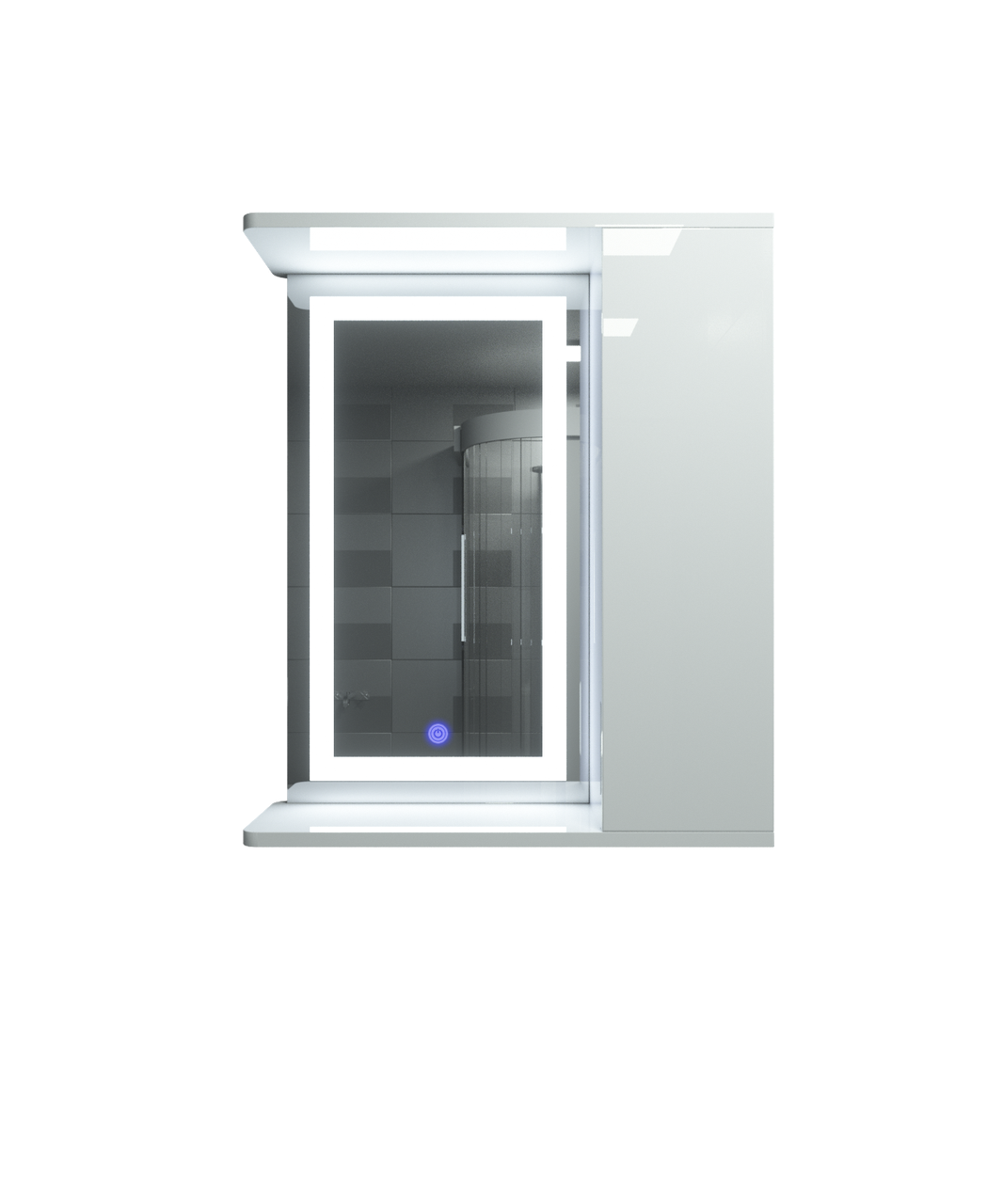 

Зеркальный шкаф с LED подсветкой ШК603 (600х700х150) с сенсором дверь справа