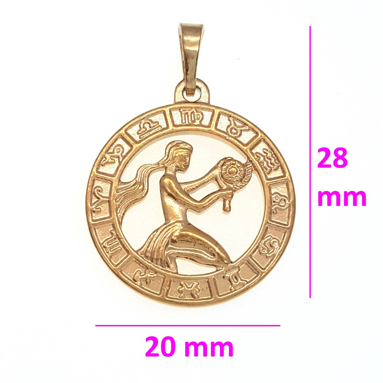 

Кулон Знак Зодиака "Дева", без камней, позолота Xuping, 18К