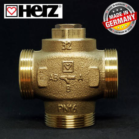 

Триходовий термозмішувальний клапан HERZ-TEPLOMIX 61°C DN 32 11/2 1776604