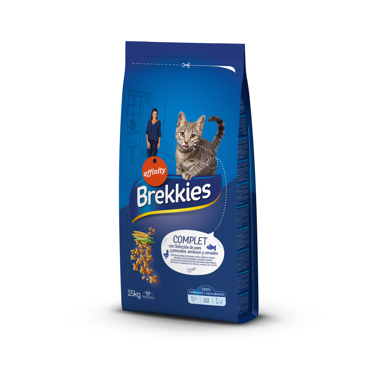 

Сухой корм Brekkies Cat Complet с курицей, тунцом и овощами на развес