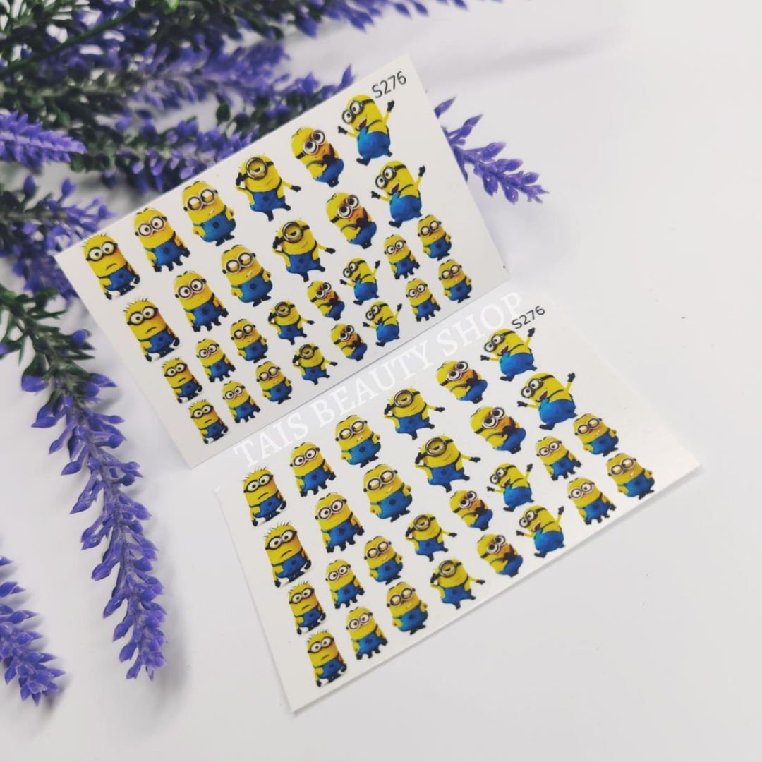 

Водные слайдеры для дизайна ногтей миньоны S276